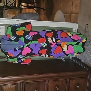 Vtg. Abstract Colorful Ungaro 80's Portugal Shift Button Dress 4/38 Silk